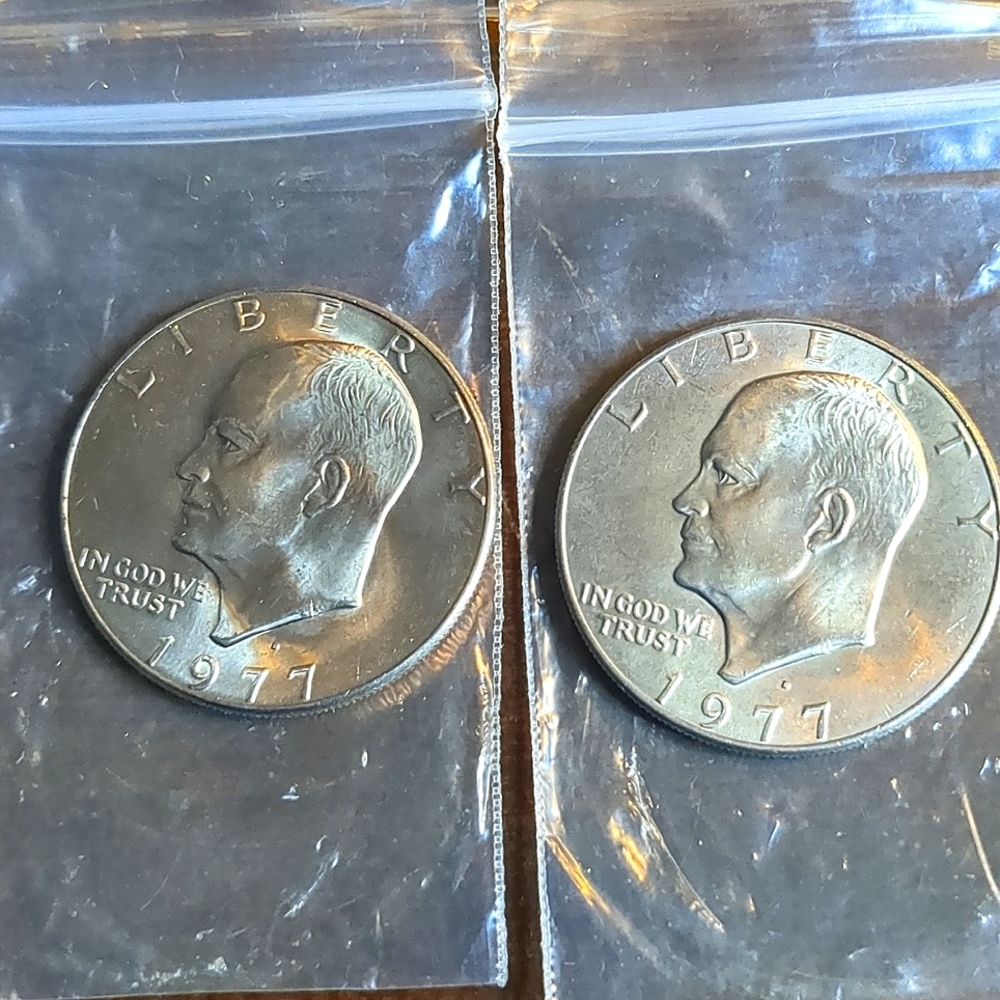 (2) Eisenhower Silver Dollars UC Proof